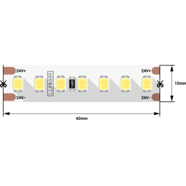 Лента светодиодная LUMKER 2835 168LED/м 17Вт/м 24В IP33 Цвет:Теплый белый (3000K) (1метр) SWG